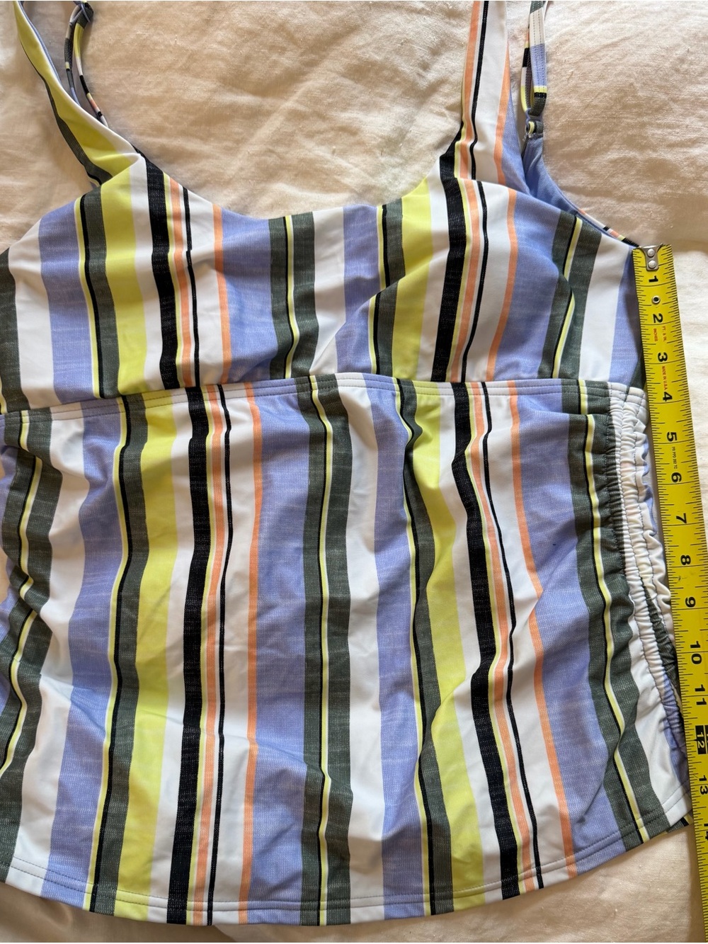 Prana Multicolor Striped Tankini Top in Yellow, Blue, Green, White new w/out tag - Picture 9 of 9